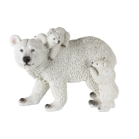 MELROSE INTERNATIONAL Melrose International 80001DS 11 x 14.25 in. Resin Polar Bear Family; White 80001